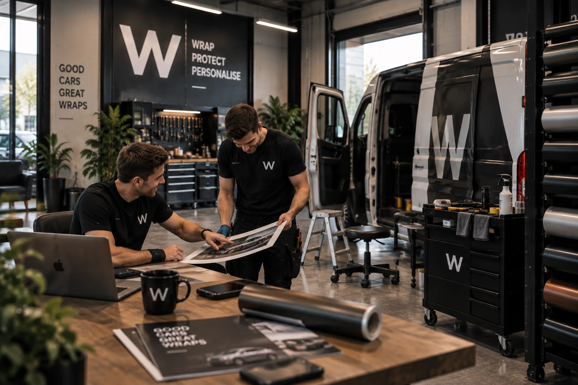 Ontwerp overleg voor bestelwagen belettering